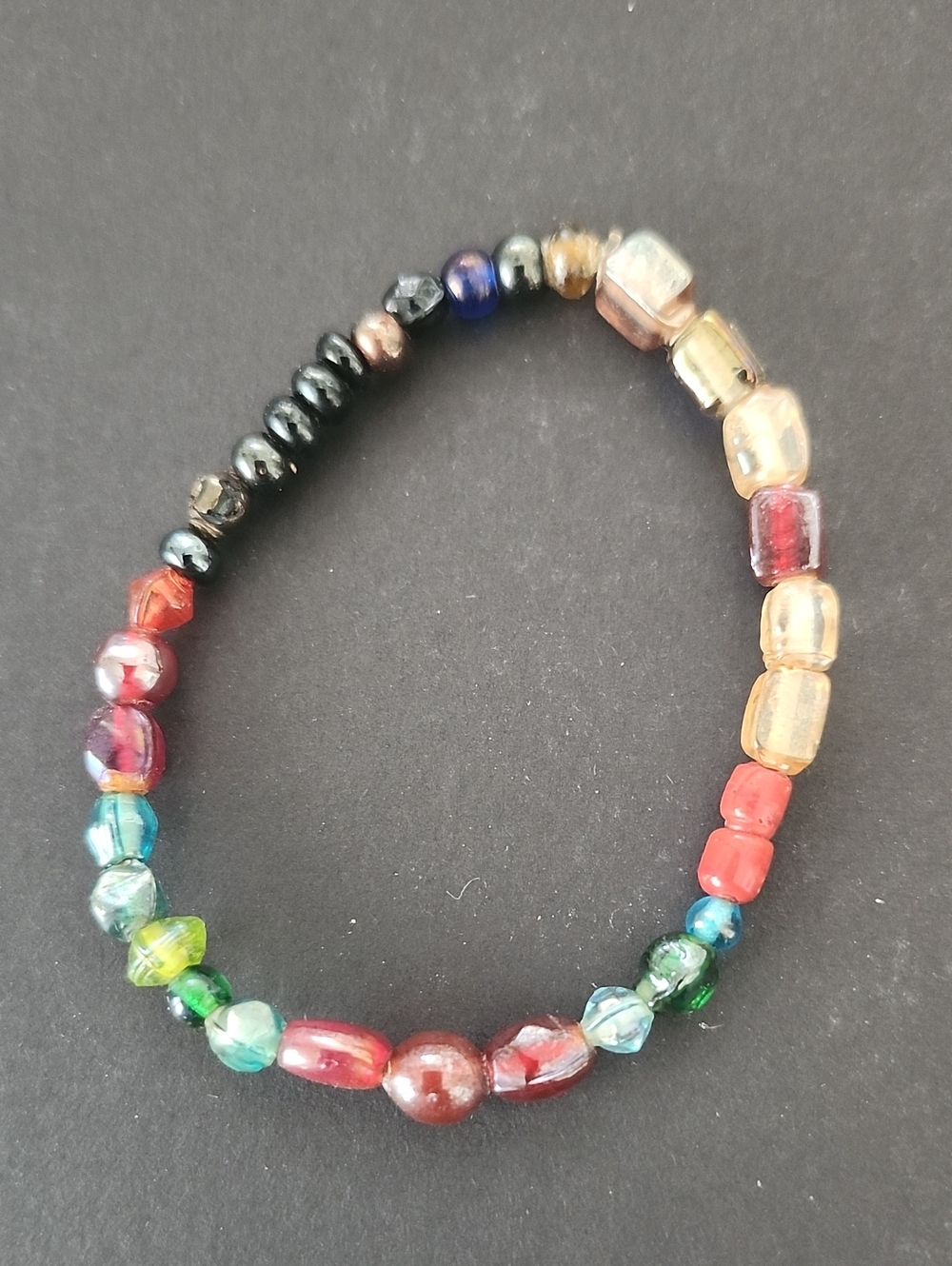 Multicolor Glass Bead Stretch Bracelet - Women Jewelry
